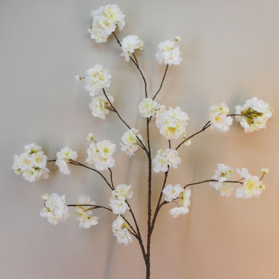 Artificial Peach Blossom Branch Cream 130cm Artificial Flowers
